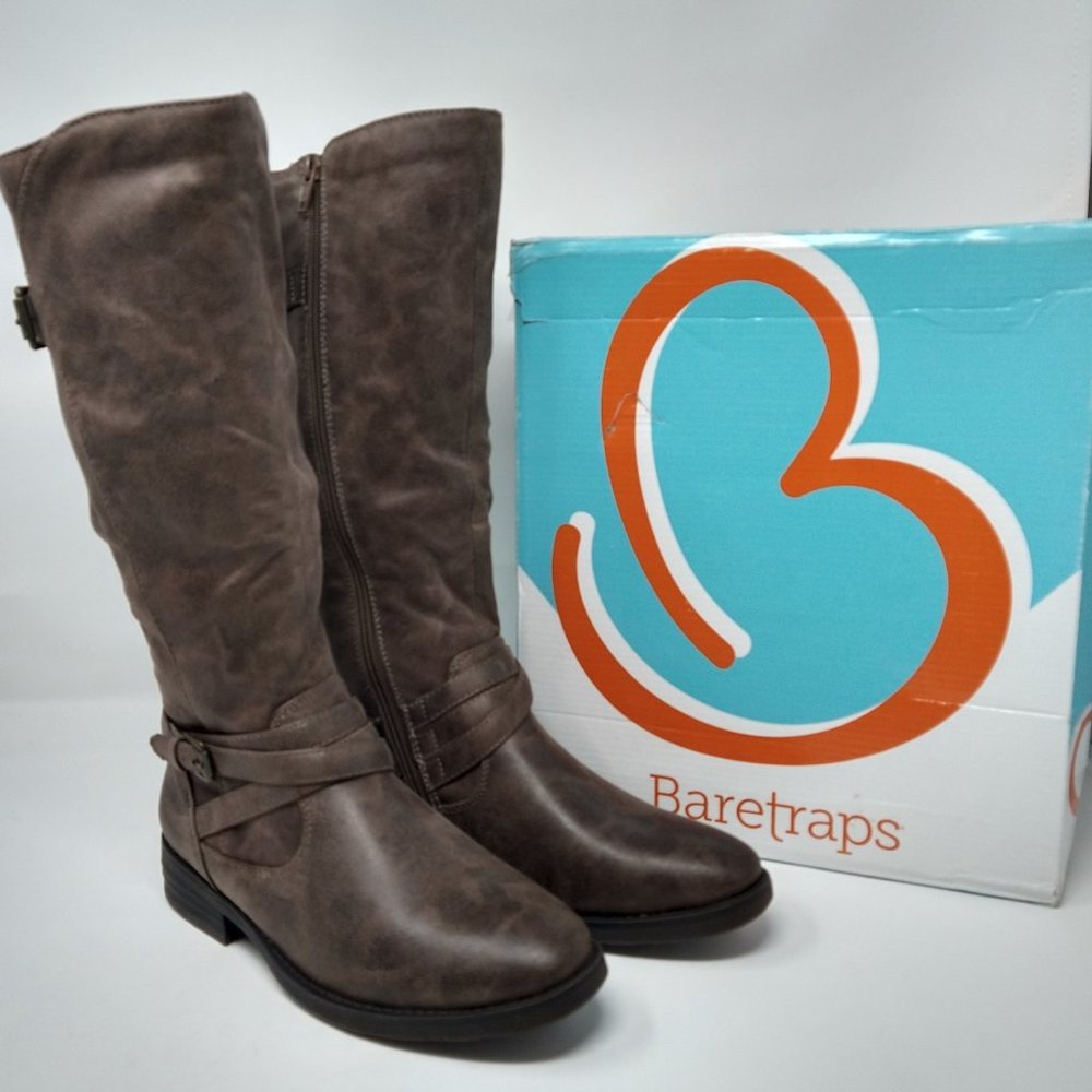 NWB! Women's Baretraps Alysha Mushroom Faux Leather Tall Boots-Size 7.5